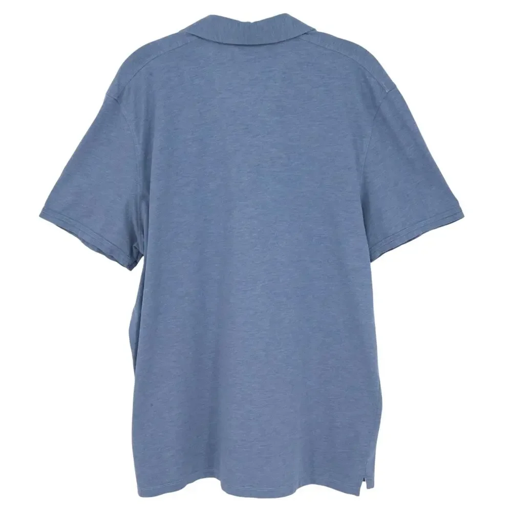 Banana Republic Polo Shirt Mens XL Blue Fitted Pima All Cotton Knit Preppy